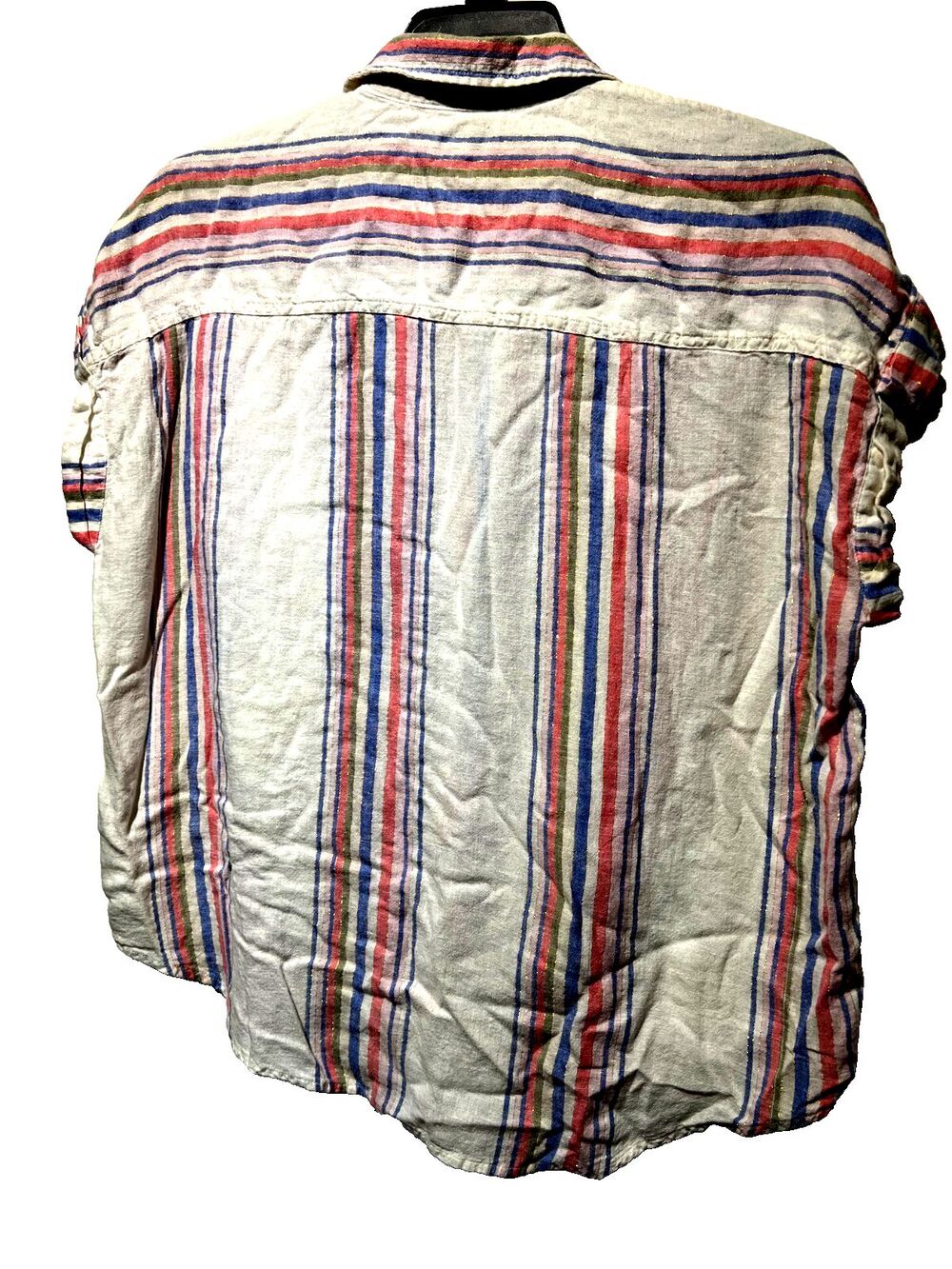 TRUE CRAFT Multi Striped Tie Front Crop Top Size MEDIUM - Picture 3 of 4